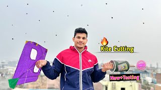 🔥Testing New Cotton Manjha  Kite Cutting  Mono Kite  kite [upl. by Festa543]