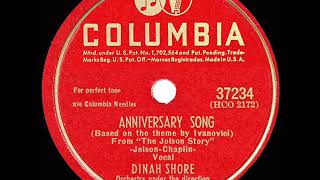 1947 HITS ARCHIVE Anniversary Song  Dinah Shore a 1 record [upl. by Aivatco]