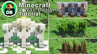 Minecraft 4 Detailed Wall Designs tutorial [upl. by Ludie]