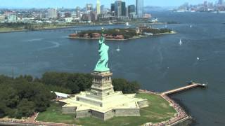 Statue of Liberty Helicopter Tour Aerial View HD Video Footage of New York City NYC and Manhattan [upl. by Daniella]