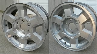 Pitted Aluminum Wheel RestorationPainting  How To  17quot GMC Rims [upl. by Lillywhite]