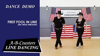 FIRST FOOL IN LINE  Line Dance Demo amp Walk Through [upl. by Ehsrop837]