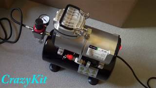 FENGDA FD186 Compresseur Aérographe  Démarrage  FENGDA FD186 Airbrush Compressor  Starting [upl. by Temirf]