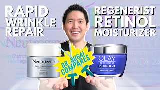 Dr Sugai Compares Olay Regenerist Retinol 24 Versus Neutrogena Rapid Wrinkle Repair Retinol SA [upl. by Anirret]