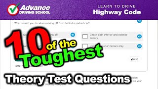 Ten of the Toughest Theory Test Questions  Learn to drive Highway Code [upl. by Encratia80]