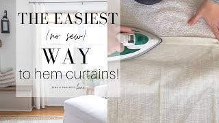 The Easiest No Sew Way to Hem Curtains [upl. by Vivl854]