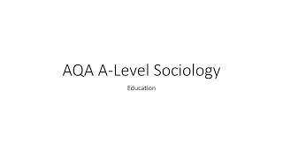 AQA ALevel sociology Education revision [upl. by Ydassac]