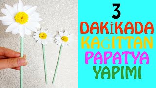 Kağıttan Papatya Nasıl Yapılır  Kadınlar Günü İçin  3 Dakikada Papatya Yapımı DIY okulöncesi [upl. by Charita]