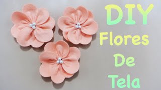 FLORES  COMO HACER FLORES DE TELA FÁCIL  FLOR ELEGANTE  FLOWERS  DIY  YuureYCrafts [upl. by Rehtae932]