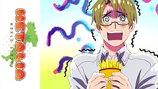 Hetalia Official Dub clip  America Japan and sizing [upl. by Llekcor]