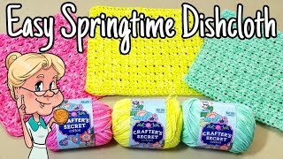 Easy Springtime Dishcloth  Crochet Tutorial  FREE PATTERN [upl. by Agnizn]