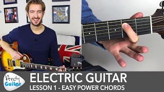 Electric Guitar Lesson 1  Rock Guitar Lessons for Beginners [upl. by Bridges510]