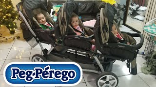 Triplets got a new stroller Peg Perego Triplette Stroller [upl. by Noseimaj264]