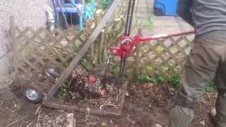 Home made Tree  Hedge Stump  Root removal Tool [upl. by Adnilreh]