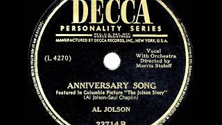 1947 HITS ARCHIVE Anniversary Song  Al Jolson [upl. by Acillegna]