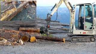 Holzspalter mit Minibagger Terex TC20 [upl. by Campagna]