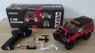 ROC Hobby Katana 118 Scale RTR RC Mini Crawler Toyota Land Cruiser 80 Series Hard Body  Unboxing [upl. by Ocnarf158]