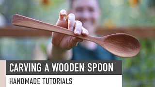 How to Carve a Wooden Spoon  Woodworking [upl. by Ashby]