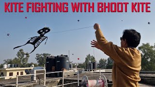 KITE FIGHTING WITH BHOOT KITE  KITE FLYING  KITES VLOG [upl. by Kaiser]