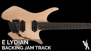 Plini Inspired Modern Atmospheric Fusion Guitar Backing Track Jam in E Lydian  90 BPM [upl. by Laubin]