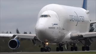 3 Boeing Dreamlifter 747LCF TakeOffs in 6 Minutes [upl. by Airetahs]