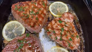 GARLIC BUTTER TUNA STEAK  TUNA STEAK RECIPE  TUNA RECIPE  FRUGALLYT [upl. by Neffets]