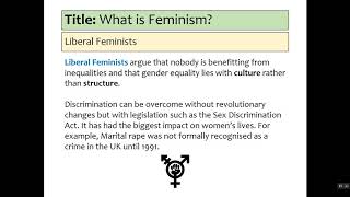 A Sociology AQA Theories Feminism [upl. by Shana]